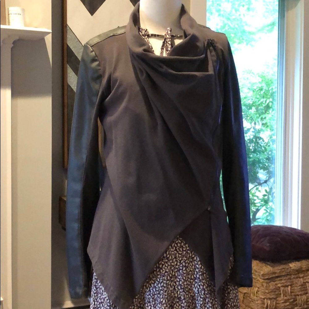 Never worn deep gray angled moto jacket